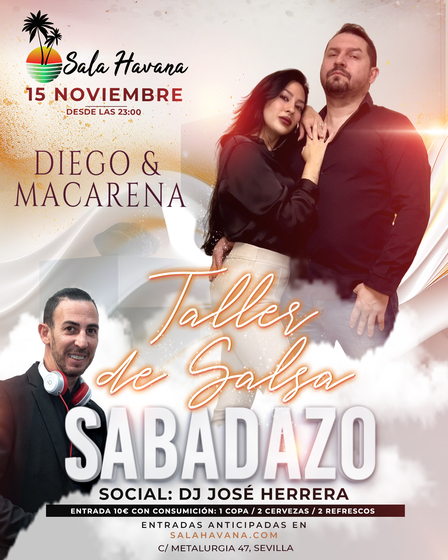 SABADAZO – FIESTA Y TALLER DE SALSA – 15/11/25