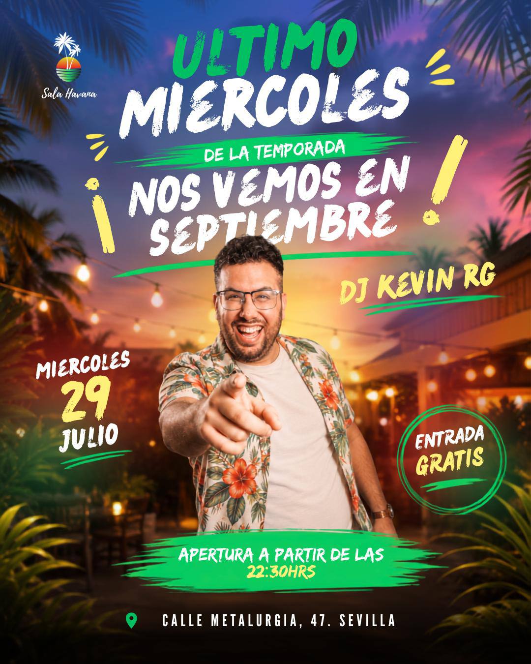 MIÉRCOLES CON DJ KEVIN RG – 29/7/26